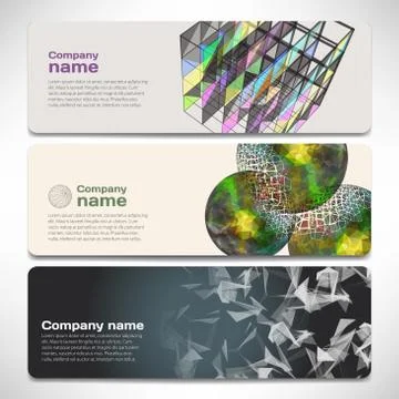 Vector template banners with digital technology and internet abs Stock Illustration