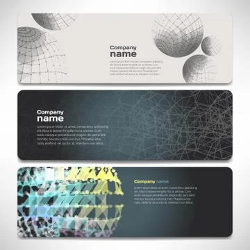 Vector template banners with digital technology and internet abs Stock Illustration