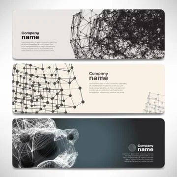 Vector template banners with digital technology and internet abs Stock Illustration