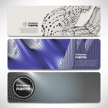 Vector template banners with digital technology and internet abs Illustrazione stock