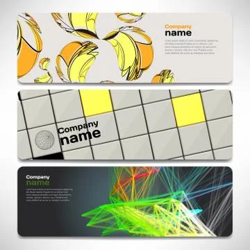 Vector template banners with digital technology and internet abs Stock Illustration