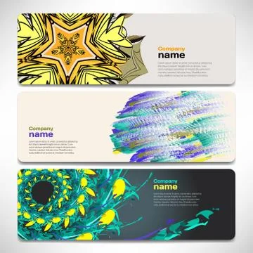 Vector template banners with digital technology and internet abs Stock Illustration
