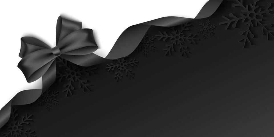 Vector template with black bow and ribbon for advertising your promotion, sal Stock Illustration