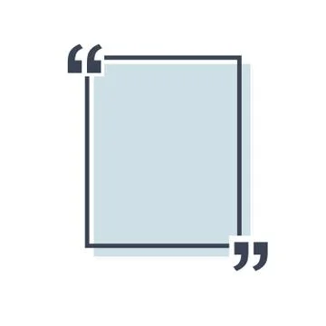 Vector template blank rectangle quote. Speech box with bracket. Empty frame for Stock Illustration