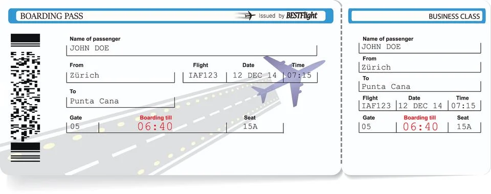 Vector template of boarding pass tickets Stock-Illustration