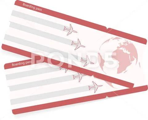 Vector template of boarding pass tickets. Stock Illustration