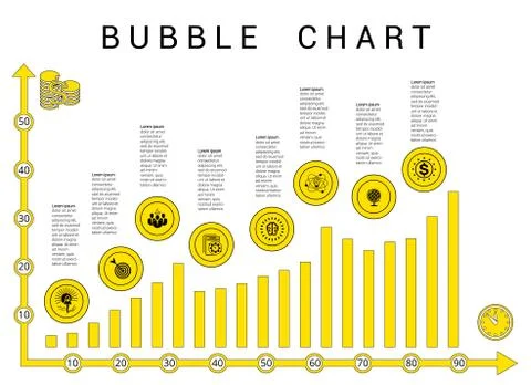 Vector template bubble chart. Stock Illustration
