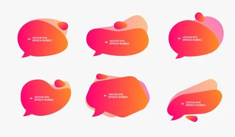 Vector template of bubble shapes for quotes with gradients and overlay effect Stock Illustration