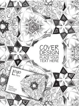 Vector template for business design: folder and business card with ethnic Stock Illustration