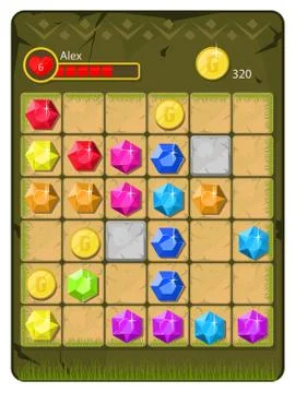 Vector template of casual game interface Stock Illustration