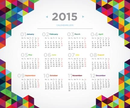 Vector template design calendar 2015 Stock Illustration