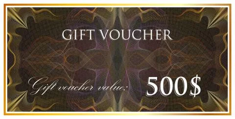 Vector template design of gift voucher or certificate with guilloche pattern ( 스톡 일러스트