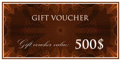 Vector template design of gift voucher or certificate with guilloche pattern ( Stock Illustration