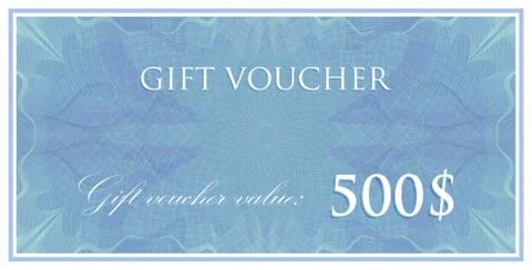 Vector template design of gift voucher or certificate with guilloche pattern ( Illustrazione stock