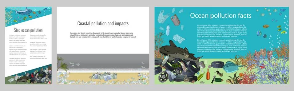 Vector template with different types of plastic garbage Stock-Illustration