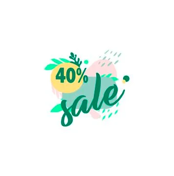 Vector template - discounts up to 40 isolated, shopping day Stock Illustration
