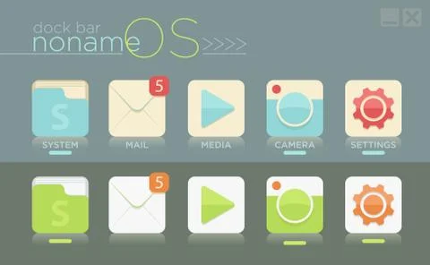 Vector template of dock bar for OS Stock Illustration