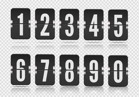 Vector template with flip scoreboard numbers and with reflections floats on Stock Illustration