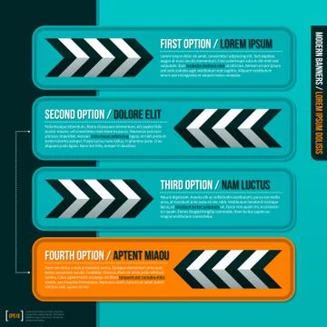 Vector template with four rectangle options on turquoise background. EPS10 Stock Illustration