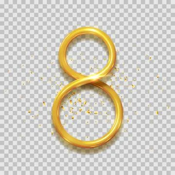 Vector template of golden number 8 Stock Illustration