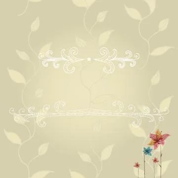 Vector template of greeting card with lace frame, wish inscription on floral Illustrazione stock