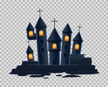 Vector template of Halloween castle Stock Illustration