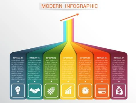 Vector template Infographic for 7 options. Stock Illustration
