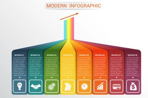 Vector template Infographic for 8 options. Stock Illustration