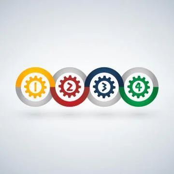 Vector template Infographic with gears 스톡 일러스트