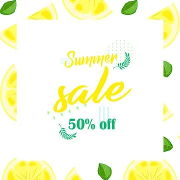 Vector template Instagram post summer discounts up to 50% Stock Illustration