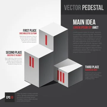 Vector template with isometric pedestal. EPS10. Stock Illustration