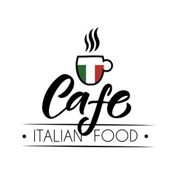 Vector template of italian catering, bar, cafe, bistro restaurant logo. Hand Stock Illustration