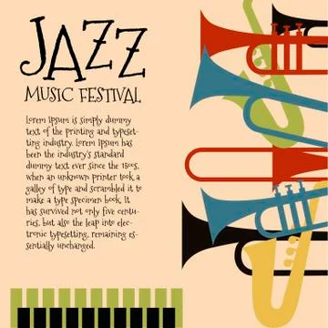 Vector template for jazz concert poster or flyer Stock Illustration