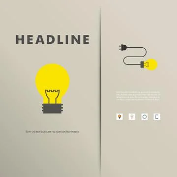 Vector template with light bulbs and wires Stock Illustration