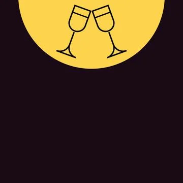 Vector template for menu, advertising poster, banner with wine glasses.   Illustrazione stock