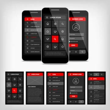 Vector template mobile user interface Stock Illustration