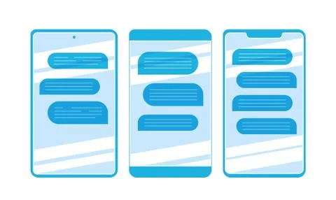 Vector template of modern smartphones with chat Stock Illustration