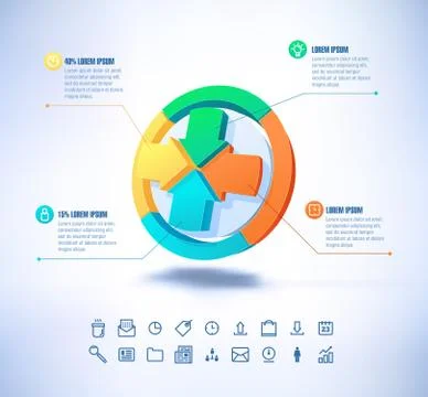 Vector template in modern style. For infographic and presentation Stock Illustration