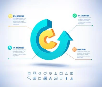 Vector template in modern style. For infographic and presentation Stock Illustration
