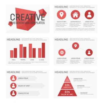 Vector template for multipurpose presentation slides with graphs and charts Stock Illustration