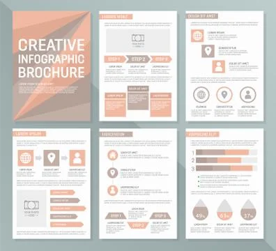 Vector template for multipurpose presentation slides with graphs and charts Stock Illustration