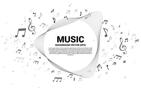 Vector template music melody note dancing flow . Concept background for song  Stock Illustration