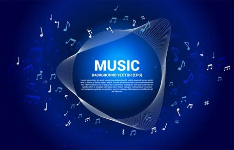 Vector template music melody note dancing flow . Concept background for song  Stock Illustration