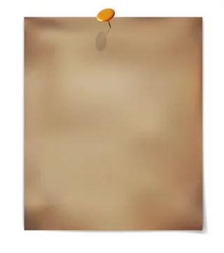 Vector template. Old sheet of paper with pin Stock Illustration