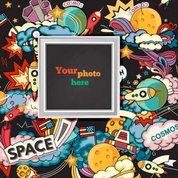 Vector template photo frame Illustrazione stock