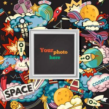 Vector template photo frame Stock Illustration