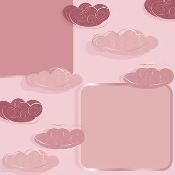 Vector template with pink clouds and a place for text Stock Illustration