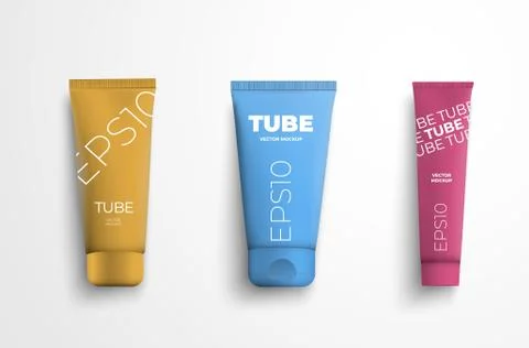 Vector template plastic packaging with cream for skin care, isolated on a whi Stock Illustration