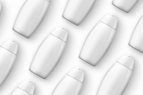 Vector template - realistic cosmetics shampoo bottles on table Stock Illustration