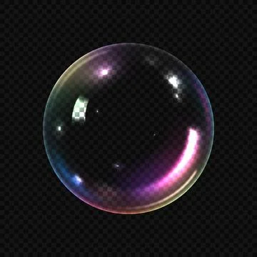 Vector template of realistic soap bubble Stock Illustration